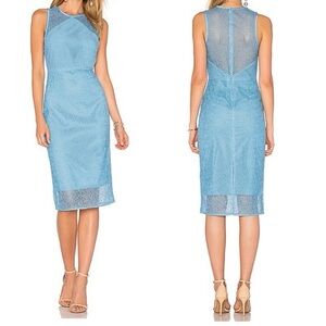 Diane Von Furstenberg Blue Dress with Lace Detailing